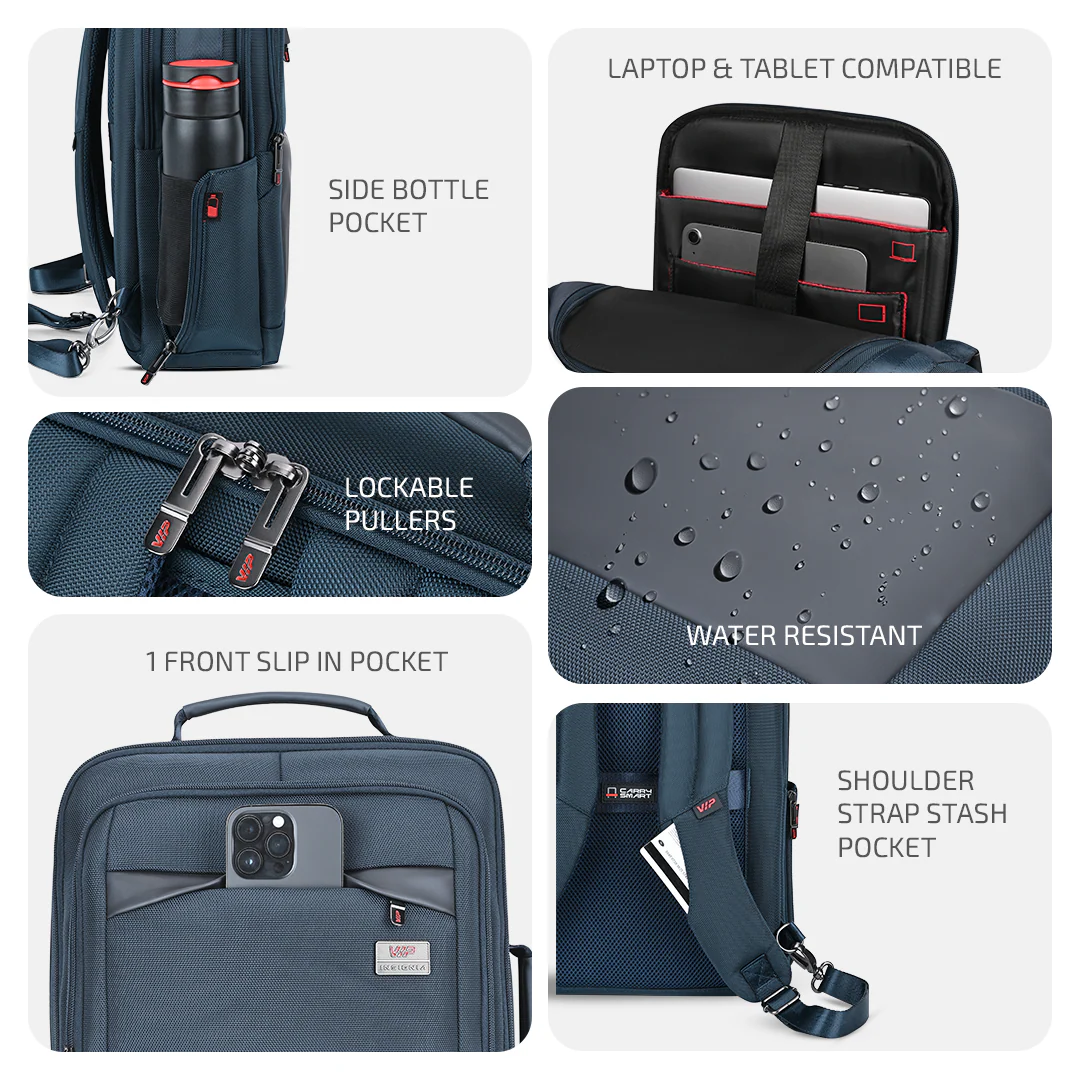 VIP LEGACY Laptop Backpack Navy - Image 5