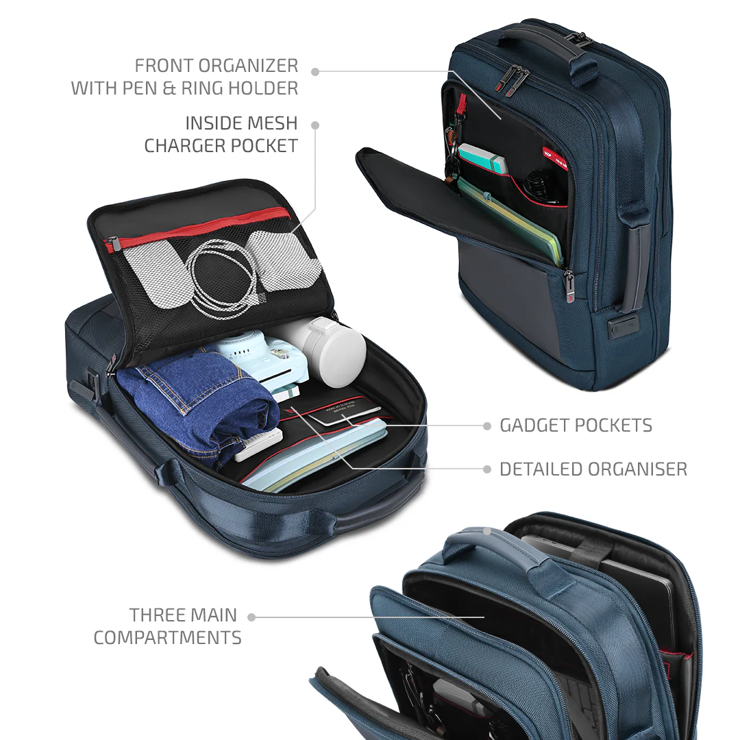VIP LEGACY Laptop Expander Backpack Navy - Image 4