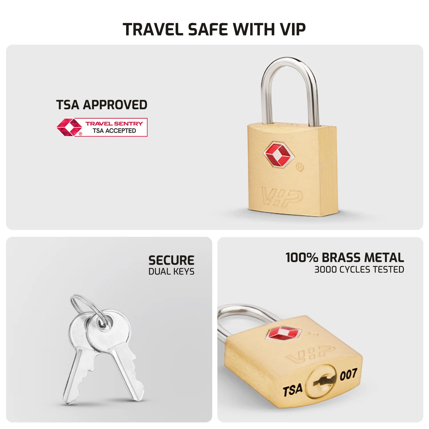 VIP SECURE PRO BRASS TSA KEY LOCK - Image 6