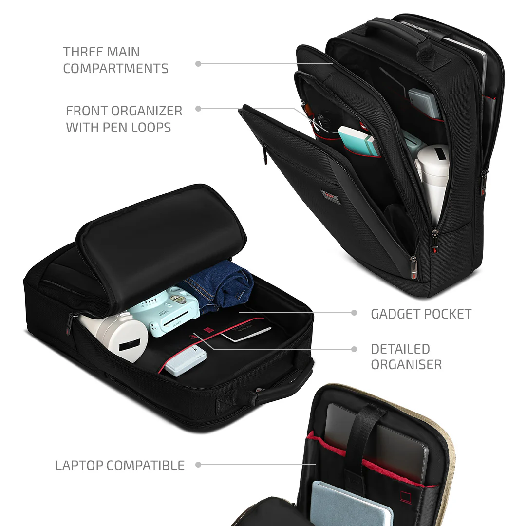 VIP VOGUE Laptop Expander Backpack Black - Image 3