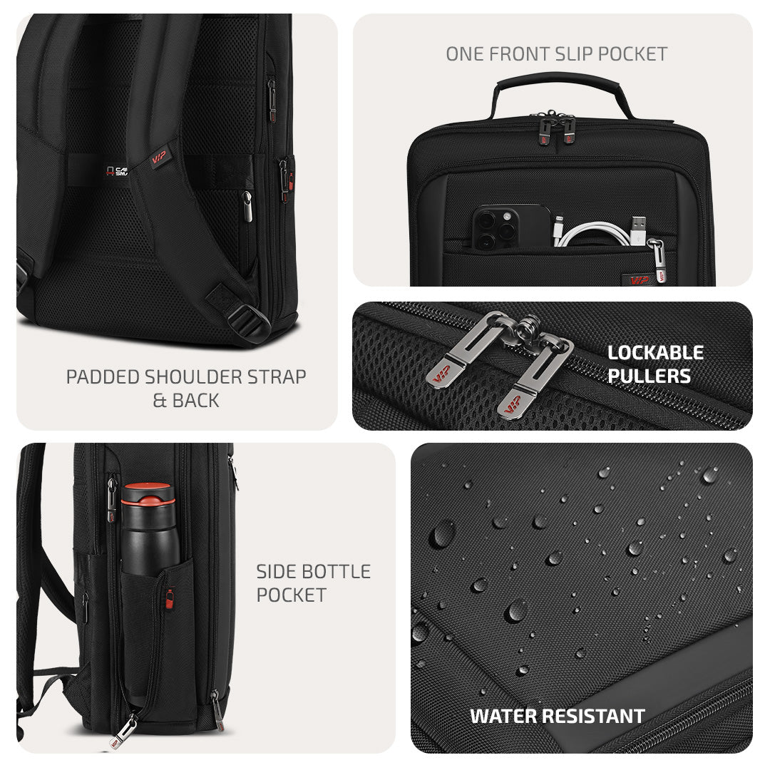 VIP VOGUE Laptop Expander Backpack Black - Image 4
