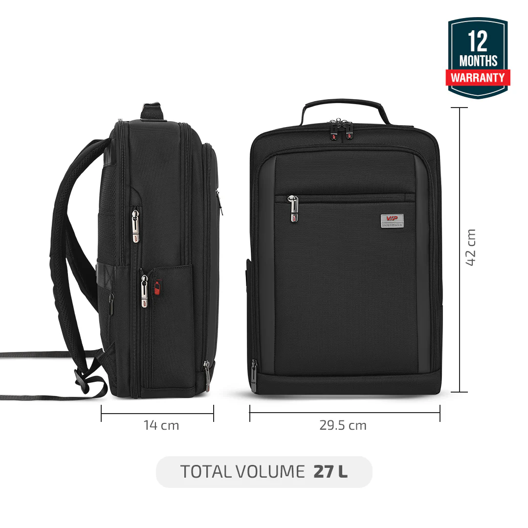 VIP VOGUE Laptop Expander Backpack Black - Image 6